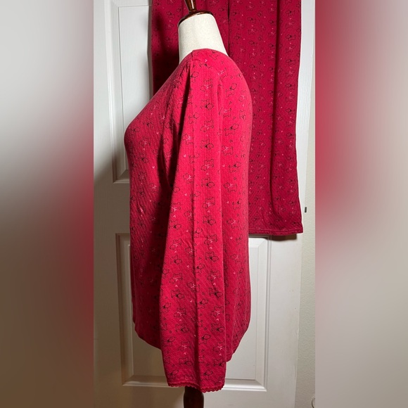 Croft & Barrow Red Scotty Dog Print Pajama Set - Picture 4 of 11